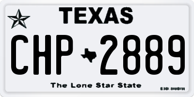TX license plate CHP2889