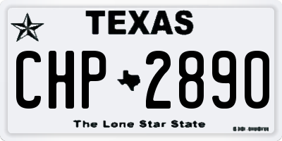 TX license plate CHP2890