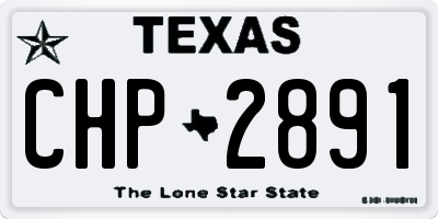 TX license plate CHP2891