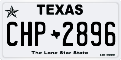 TX license plate CHP2896