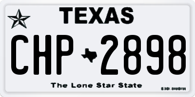 TX license plate CHP2898