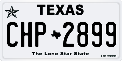 TX license plate CHP2899