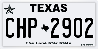 TX license plate CHP2902