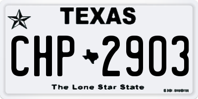 TX license plate CHP2903