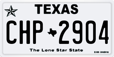 TX license plate CHP2904