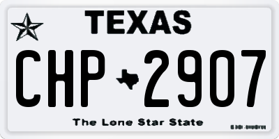 TX license plate CHP2907