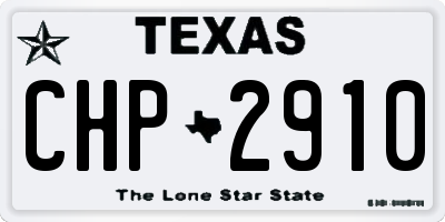 TX license plate CHP2910