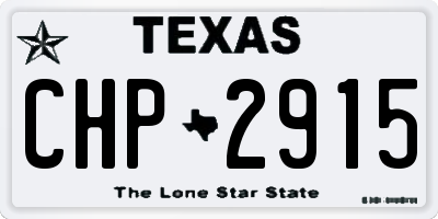 TX license plate CHP2915