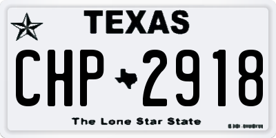 TX license plate CHP2918