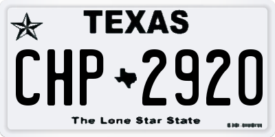 TX license plate CHP2920