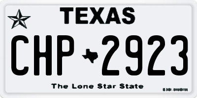 TX license plate CHP2923