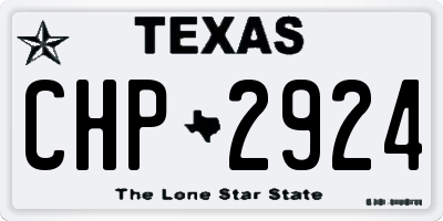 TX license plate CHP2924