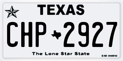 TX license plate CHP2927