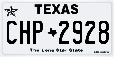TX license plate CHP2928