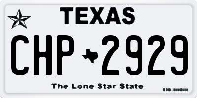 TX license plate CHP2929
