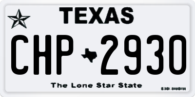 TX license plate CHP2930