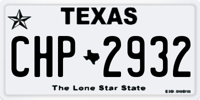 TX license plate CHP2932