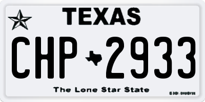TX license plate CHP2933