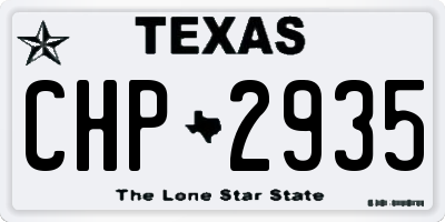 TX license plate CHP2935