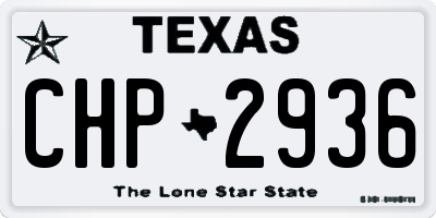 TX license plate CHP2936