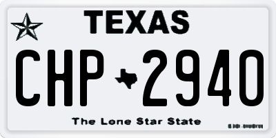 TX license plate CHP2940