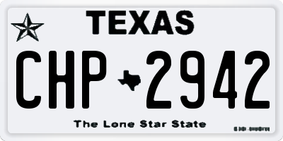 TX license plate CHP2942