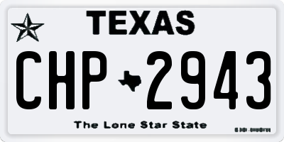 TX license plate CHP2943