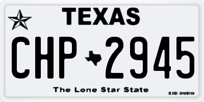 TX license plate CHP2945