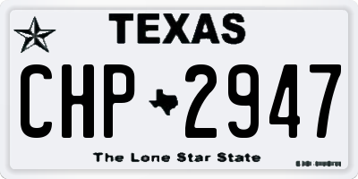 TX license plate CHP2947