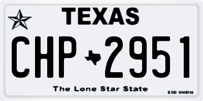 TX license plate CHP2951