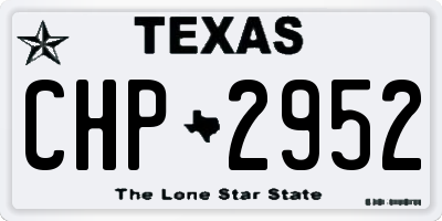 TX license plate CHP2952