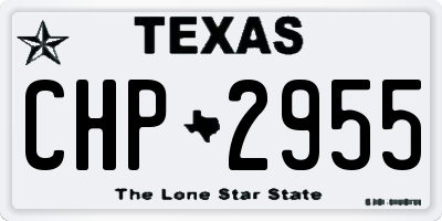 TX license plate CHP2955