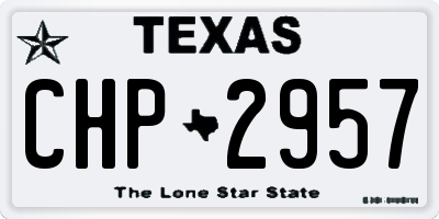 TX license plate CHP2957
