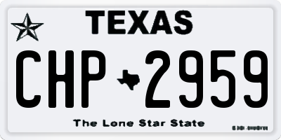 TX license plate CHP2959