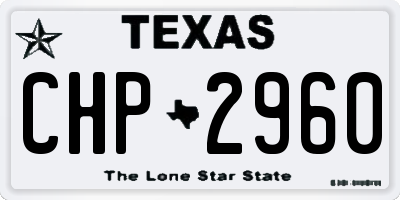 TX license plate CHP2960