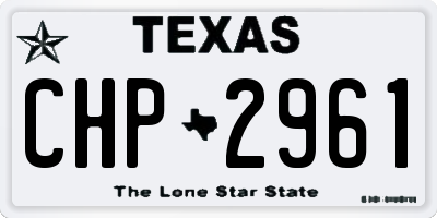 TX license plate CHP2961