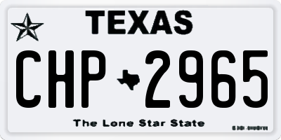TX license plate CHP2965