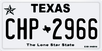TX license plate CHP2966