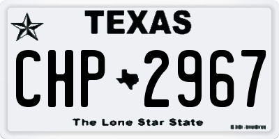 TX license plate CHP2967