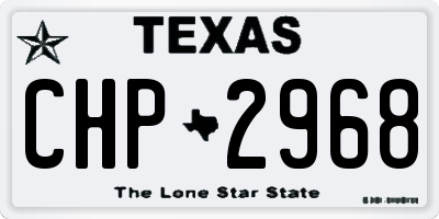 TX license plate CHP2968
