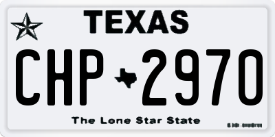 TX license plate CHP2970