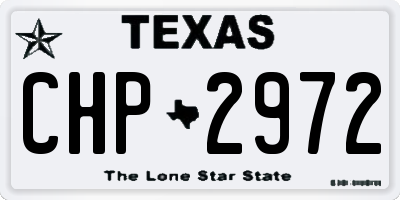 TX license plate CHP2972