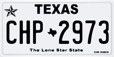 TX license plate CHP2973