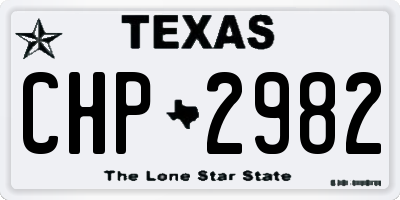 TX license plate CHP2982