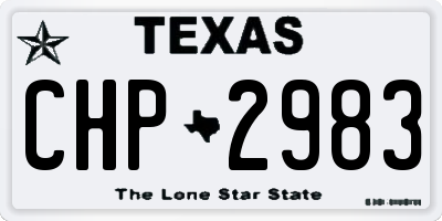 TX license plate CHP2983