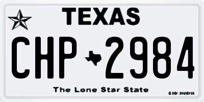 TX license plate CHP2984