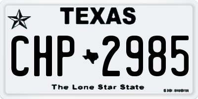 TX license plate CHP2985