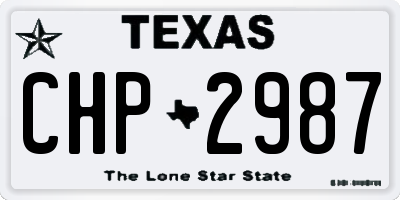 TX license plate CHP2987