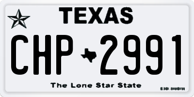 TX license plate CHP2991