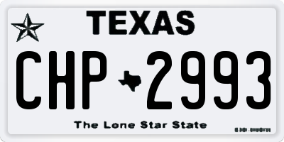 TX license plate CHP2993